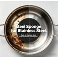 thumbnail image 2 of Steeli Sponge, Steel Sponge for Stainless Steel Cookware, for Heavy Duty Burnt-On Stain Removal, Leaves No Scratches Mirror Shine Restorer, 2 of 10