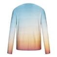 thumbnail image 4 of VBTAPA Long Sleeve T-shirts for Men Big and Tall Casual Athletic Tees Gradient Color Print Round Neck Tee Tops Lightweight Fall T-Shirt Light Blue XXXXXL, 4 of 6