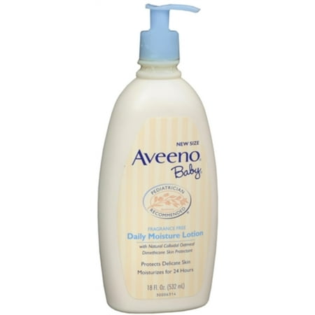 AVEENO Baby Daily Moisture Lotion Fragrance Free 18 oz (Pack of 4)