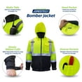 thumbnail image 4 of JORESTECH Chaqueta Bomber de Seguridad Impermeable Reflectante Alta Visibilidad Amarillo/Lima ANSI Clase 3 Nivel 2 Tipo R JK-01 (2XL), 4 of 5