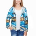 Cauagu Greek Island Windmills Painting Print Sun Protection Jacket for