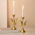 thumbnail image 2 of Candelabro de metal vintage, candelabro romántico para mesa de cena, decoración retro con textura envejecida para bodas, fiestas y aniversarios en el hogar., 2 of 8