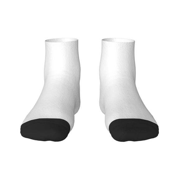 Rateoe White Pattern Quarter Crew Socks,Toe Seamed Ankle Socks,Cotton Cushioned Breathable Athletic Crew Sports Socks