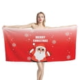 thumbnail image 1 of Toalla de playa de baño con diseño de Papá Noel para mujer, esterilla de Yoga de secado rápido, regalo de Navidad para pareja, 1 of 3