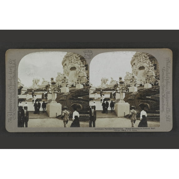 Print: Louisiana Purchase Exposition, Grand Stairway To Festival Hall, 1904