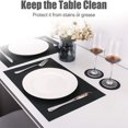 thumbnail image 3 of 6pcs Placemats PVC Place Mats and Coasters Washable Non-Slip Heat Resistant Table Mats for Kitchen Dining Table Home Restaurant 12"×18", Black, 3 of 8