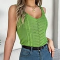 thumbnail image 7 of Women's Round D Neck Sleeveless Knitted Slim Fit Casual Open Navel Vest Womens T Shirts Multiple Pack Space Trashier Shirts Woman Tees Long Sleeve Heat Womens Compression Cold Gear Casual Short Sleeve, 7 of 7