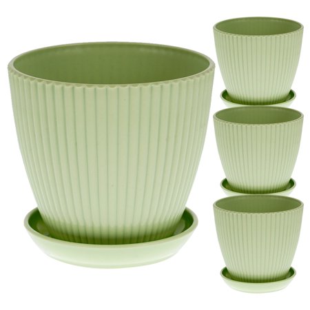 4pcs Resin Flower Pot With Storage Tray Household Succulent Pot Plants Pot Home Decor