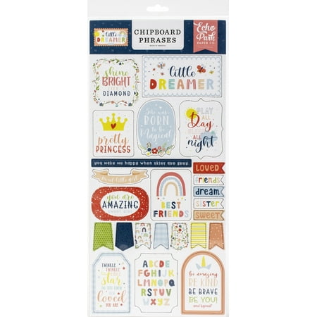 UPC: 0787790393528 | Little Dreamer Girl Chipboard 6 X13 -Phrases