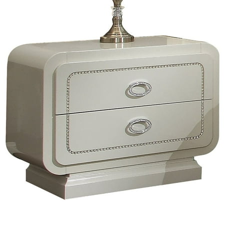 ACME Bellagio 2 Drawer Nightstand in Ivory High