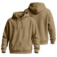 thumbnail image 5 of Hearthz Mens Hoodie Dropp Shoulder Long Sleeve Mens Hoodie Sweatshirt Streetwear Oversized Winter Mens Sweatshirt with Pocket Khaki XXL, 5 of 6