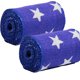 thumbnail image 1 of Paquete de 2 rollos de listón de yute estampado con estrellas AAYU, 5 cm x 4.5 m, azul marino, 1 of 6