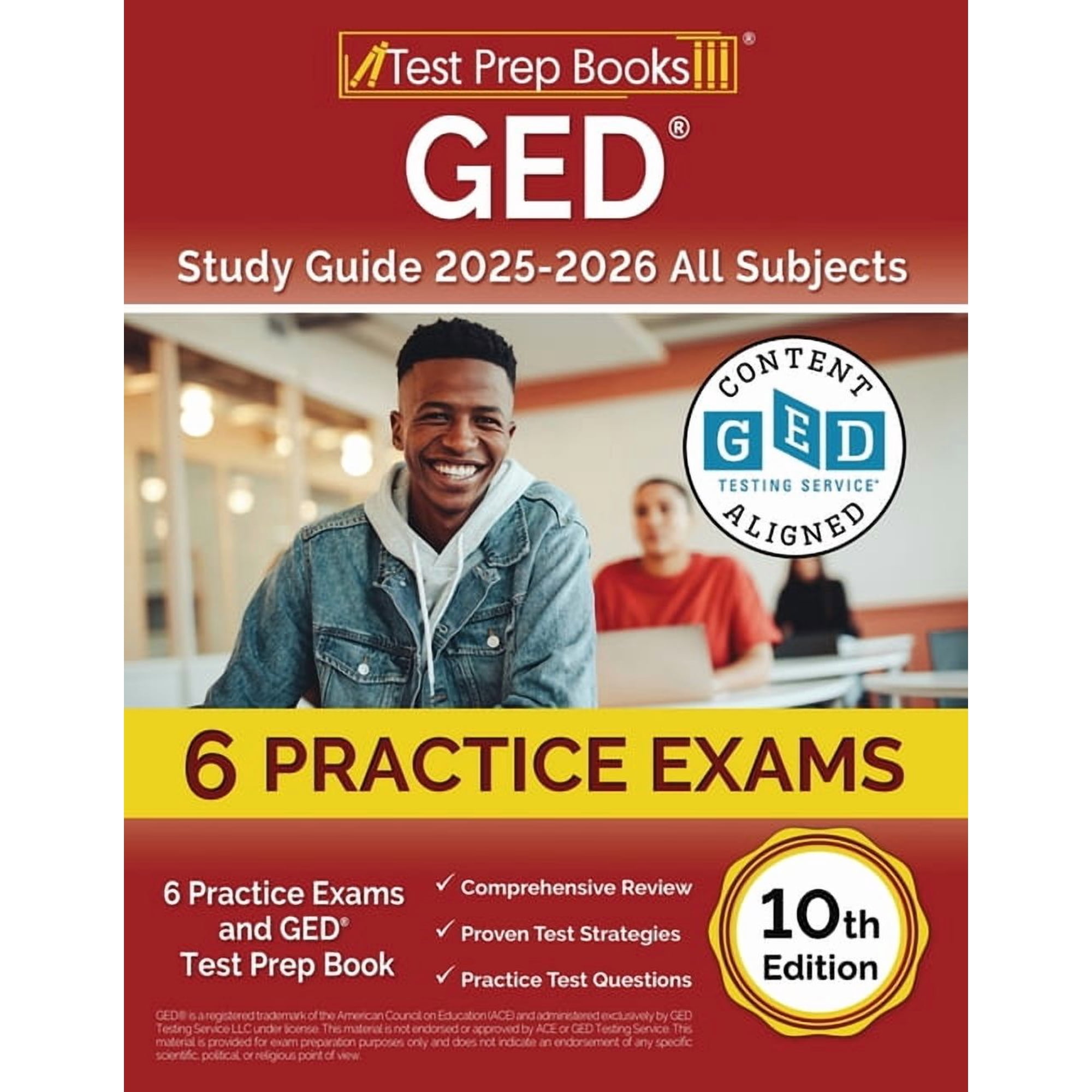 GED Study Guide 2025-2026 All Subjects: 6 Practice Exams and GED Test Prep Book [10th Edition], (Paperback)