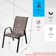 thumbnail image 3 of Costway Set of 4 Patio Dining Chairs Stackable Armrest Space Saving Garden Brown, 3 of 9