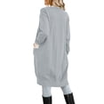 thumbnail image 3 of hirigin Women Knitted Cardigan, Color Contrast Long Sleeve Midi Length Slim Coat, Ladies Fall/Winter Open-Front Knitwear Outerwear, 3 of 4