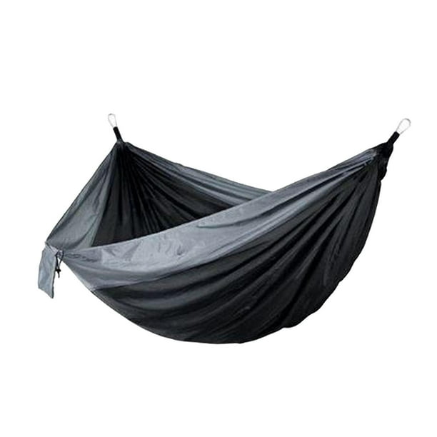 Hamaca de nailon para acampar al aire libre para 2 personas, cama colgante de paracaídas, columpio para dormir gris