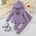 thumbnail image 2 of Toddler Baby Girl Clothes 2Pcs Fall Winter Outfits Infant Girl Hooded Sweatshirt Top Pants Set 12 18 24 Months 2T 3T 4T 5T 6T 7T Toddler Girls Outfit Set,5-6 Years,Purple, 2 of 9