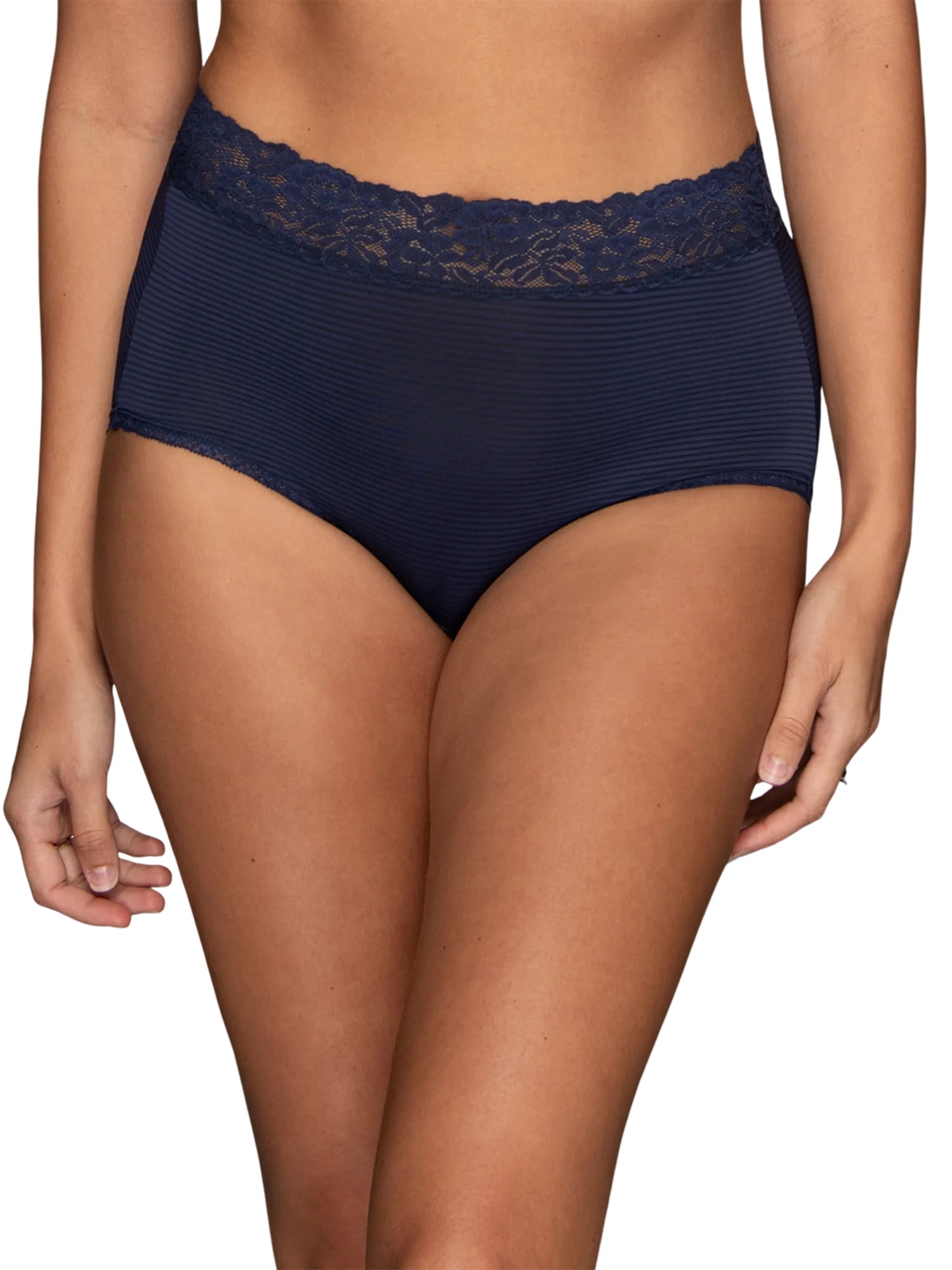 Vanity Fair Radiant Women's Light and Luxe Brief Underwear - Stretch Lace Waistband, 3-Pack, Sizes S-5XL