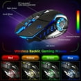 thumbnail image 5 of Wireless Gaming Keyboard & Mouse & Headset & Mouse Pad Combo Set 4 in 1,16 RGB Backlit Rechargeable Keyboard with Palm Rest,7 Backlit Gaming Mouse & RGB Bluetooth Headphones for Laptop Computer PC, 5 of 12