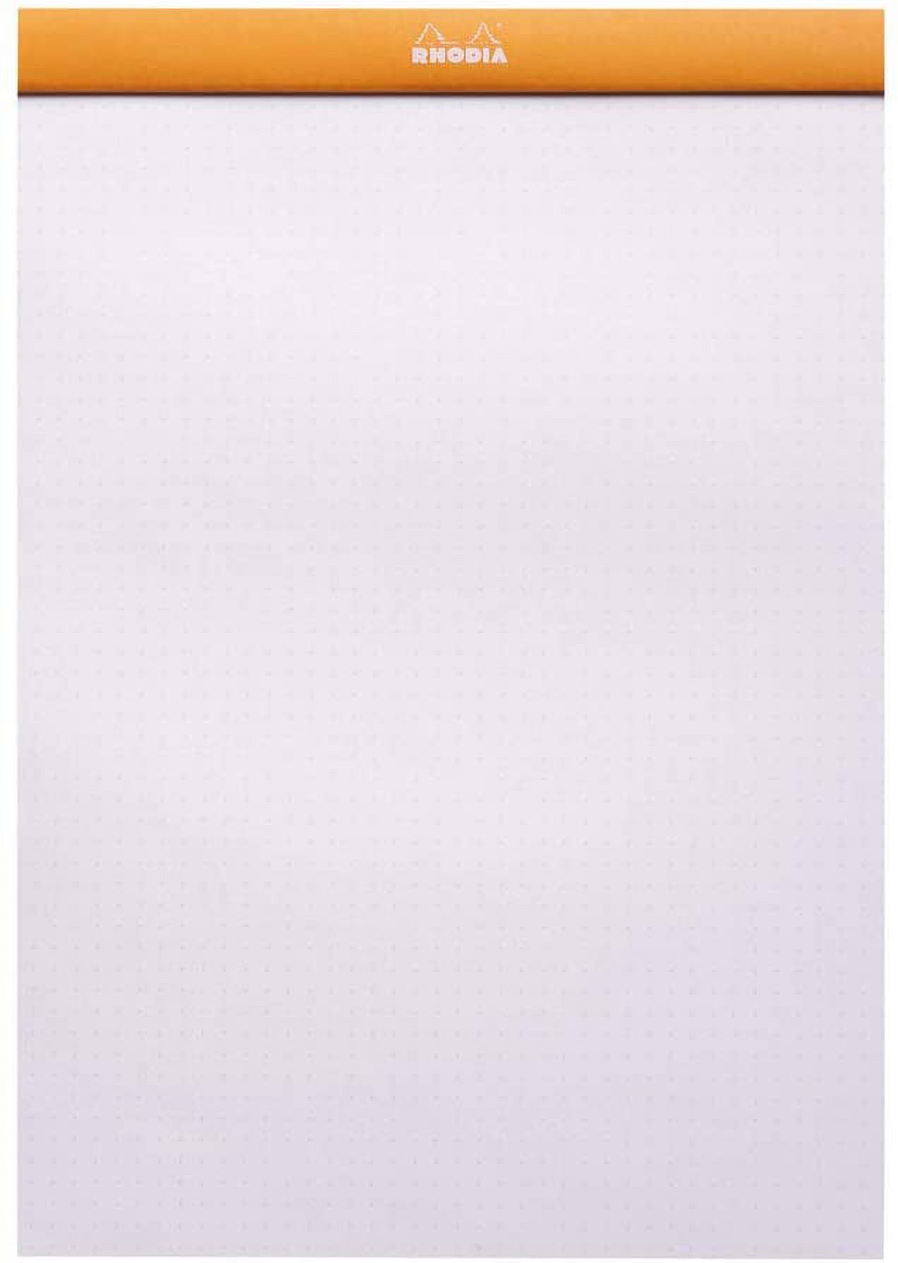 Rhodia Staplebound Notepad - Dot Grid 80 sheets - 8 1/4 x 11 3/4 - Orange Cover
