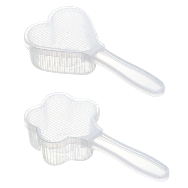EeaseMX 1 juego de 2 moldes para sushi con forma de flor de ciruelo en forma de corazón, utensilios para comida de bebé (transparentes)