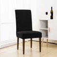 thumbnail image 2 of Enova Home 4 Pcs Rhombus Jacquard Stretchy Universal Dining Chair Slipcovers (Black), 2 of 6