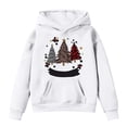 thumbnail image 4 of Tanghaowl Kids Sweatshirts Print Girls Hooded Sweatshirt Festive Kids Pullover Cozy Top Soft Casual Winter Wear Outfit Childrens Holiday White 2-3 Years, 4 of 5