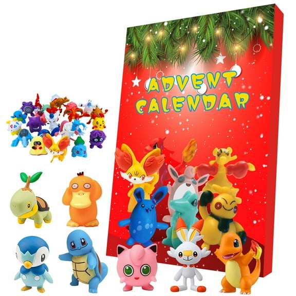 Advent Calendar Toys for Kids,2024 Newest Gift Playset with 24 Pcs Cute Figures Christmas Surprises for Children ( Red)