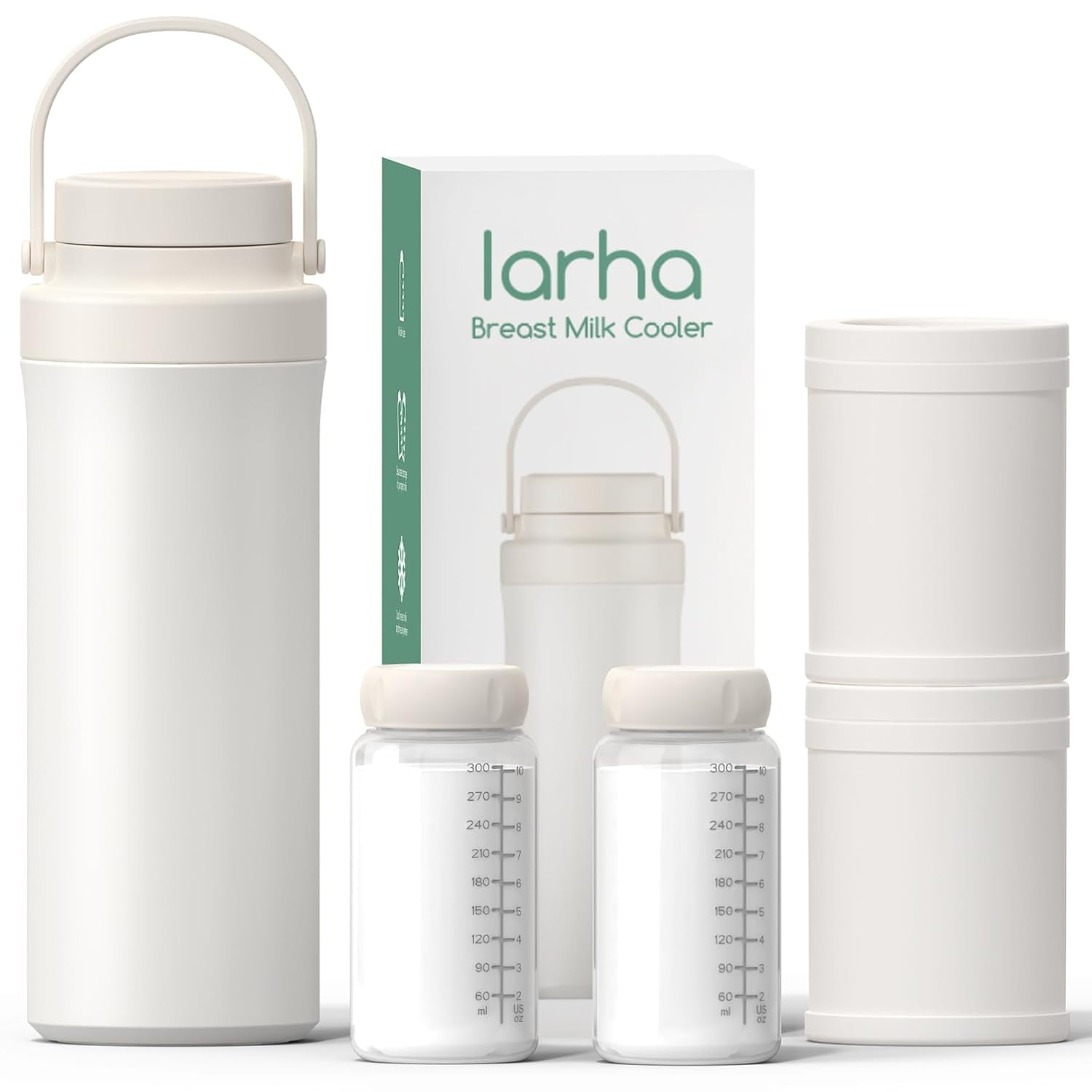 Portable Breast Milk Cooler, 22oz 24H 360° Cooling Breastmilk Cooler Bottle with 2PCS Independent Baby Bottles Portable Breastmilk Storage Container for Travel Breastfeeding Essentials
