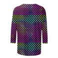 thumbnail image 5 of Penkiiy T-Shirt de la Saint-Valentin pour Femmes Manches 3/4 Col Rond Mignon Cœurs Graphiques T-Shirts Mode Décontractée Blouse S Multicolore, 5 of 5