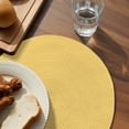 thumbnail image 3 of Pure Yellow Round 13 Inch Placemats Set of 8, Simple Solid Color HeatResistant Non Slip Place Mats for Dining Table, Wipeable Braided Kitchen Table Mats for Housewarming, 3 of 9