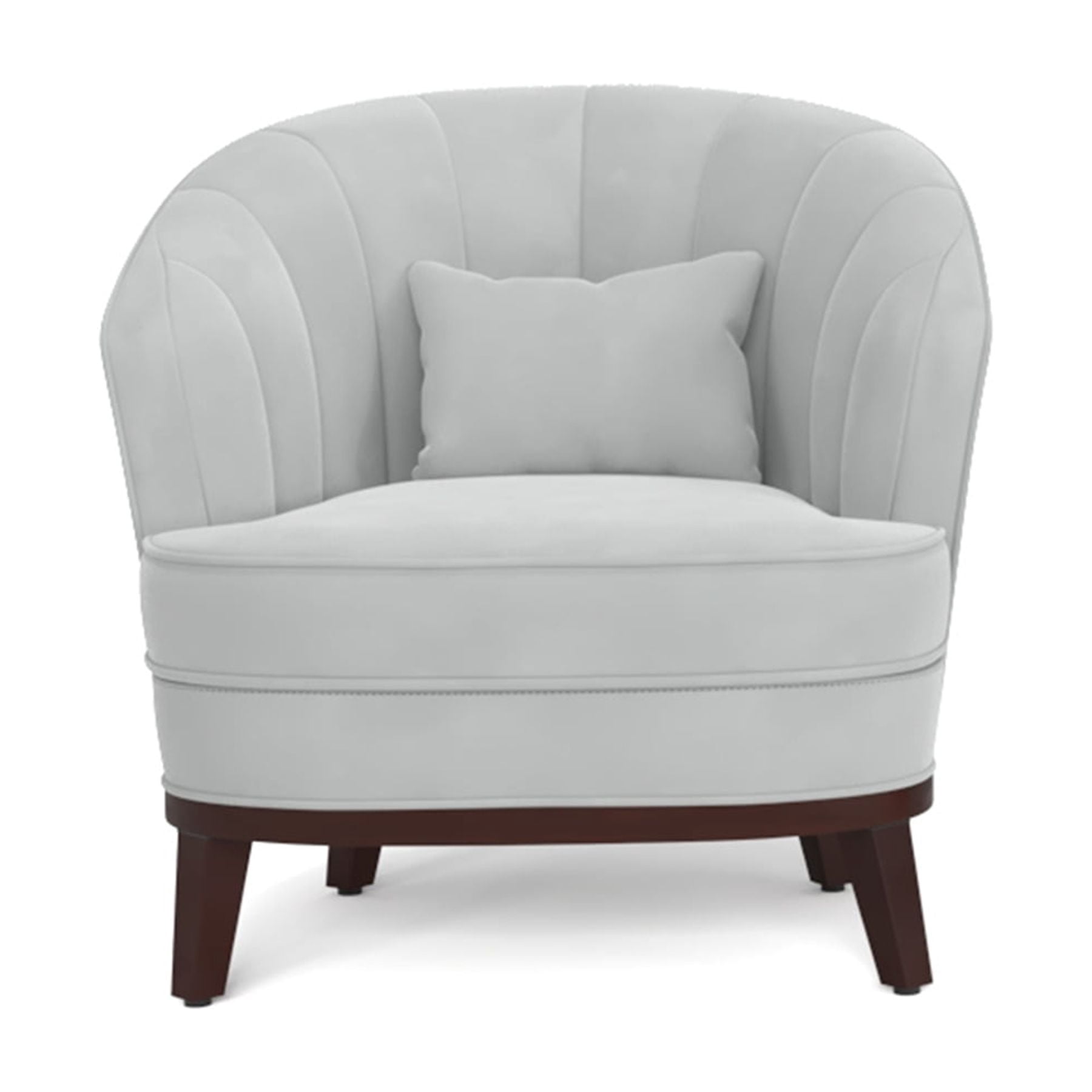 Ava Upholstered Barrel Accent Chair, Light Grey