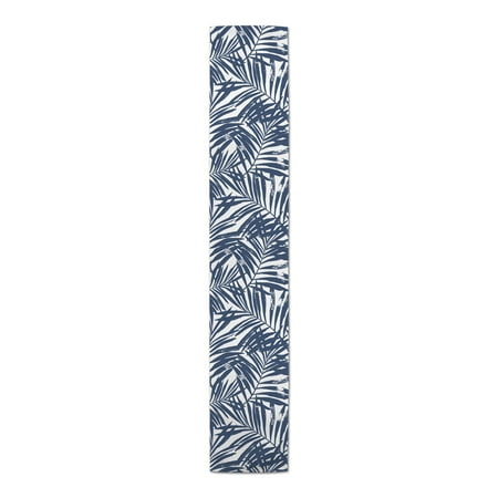 

Creative Products Tropical Leaves Navy 16x72 Poly Twill Table Runner