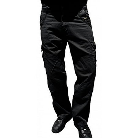 - SkylineWears Mens Cargo pants 100% Cotton Casual Trousers Bullet Black 30x30