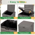 thumbnail image 4 of SONGMY 31 Gal Outdoor Trash Can with Lid - Heavy Duty Waterproof Resin, Removable Drip Tray, Fits 33-40 Gallon Bags - Large Garbage Bin for Patio, Backyard, Deck, 4 of 9