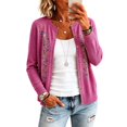 thumbnail image 5 of LEKODE Women's Knit Cardigans Oversized Cardigan Long Sleeve Cute Soft Button-down Sweater fashion clothing Purple XL, 5 of 6