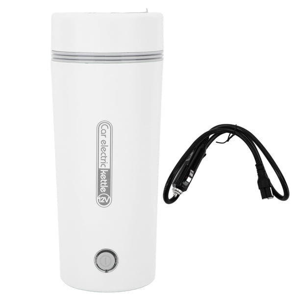 Hervidor eléctrico Calentamiento rápido Control inteligente Protección contra quemaduras en seco 350 ml Taza calefactora de aislamiento portátil para viajes en automóvil Blanco 12 V 80 W