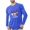 thumbnail image 2 of Royisotas Shirts for Men Long Sleeve Workout Gym Tops Big and Tall Christmas Blue Crewneck Casual Mens T Shirts Graphic, 2 of 4