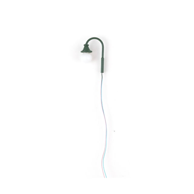 Yuarrent Farola a escala 1:87 con cables, suministros de escena de LED, miniposte de tren, lámparas LED de Metal DIY, decoraciones de bonsái para Artesanía Verde (blanco cálido) Yuarrent HA066622-04