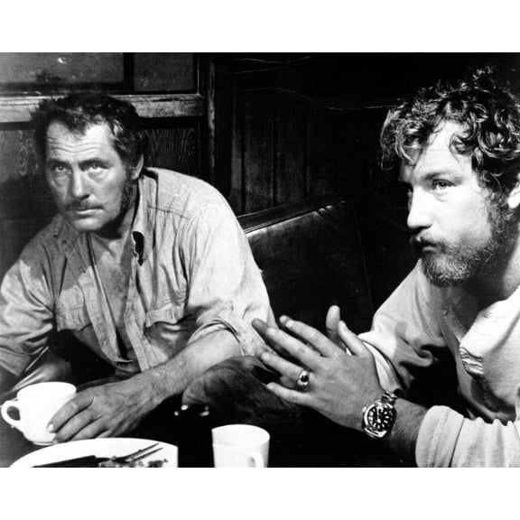 Jaws Robert Shaw 7 Richard Dreyfus at dining table in Orca 8x10 inch photo