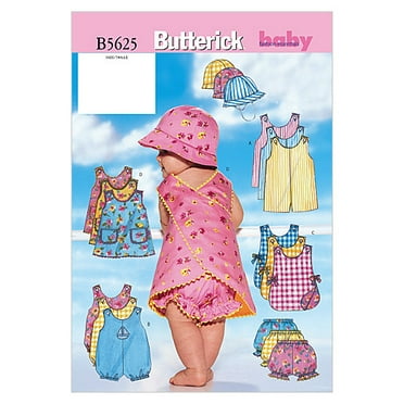Butterick Baby Sewing Pattern 5625 - Jumpsuit, Dress, Shorts & Hat