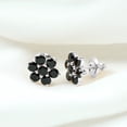 thumbnail image 6 of Rosec Jewels Natural Black Spinel Flower Stud Earrings for Women - with Screw Back - AAA Quality - Ready to Gift with Jewelry Box, 925 Sterling Silver, 6 of 8