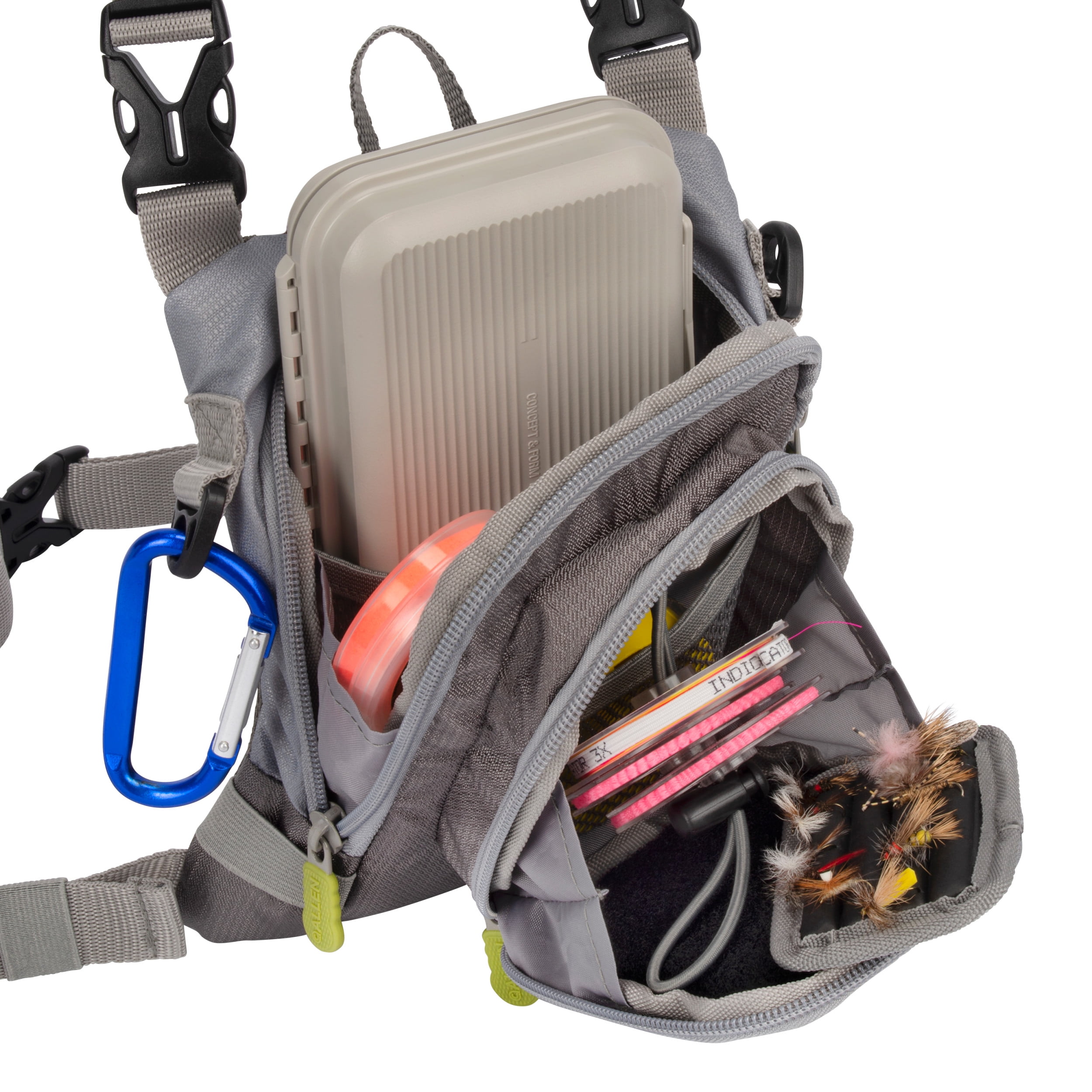 Allen Company Bear Creek Micro Fly Fishing Chest Pack, Gray & Lime
