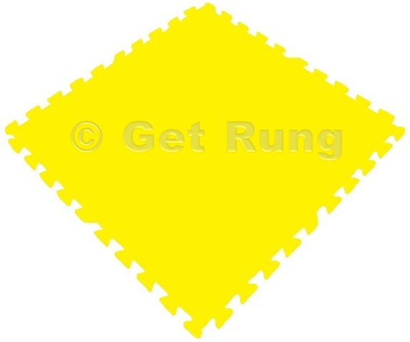 Get Rung Fitness Mat with Interlocking Foam Tiles for Gym Flooring. Excellent for Pilates, Yoga, Aerobic Cardio Work Outs and Kids Playrooms. Perfect Exercise Mat(YELLOW, 48SQFT) - image 2 of 5