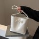 thumbnail image 2 of Bolso pequeño de plata de primera calidad para mujer, nuevo bolso tipo cubo brillante de 2024, bolso de hombro con lazo debajo del brazo, 2 of 5