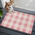 thumbnail image 3 of 2x3 Ft Entryway Area Rug, Pink Farmhouse Kitchen Rug Runner Washable Floor Mat, Buffalo Plaid Check Lattice Geometric Non Slip Indoor Door Mat Throw Carpet for Bathroom Living Room Bedroom, 3 of 8