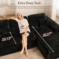 thumbnail image 6 of Vcatnet 105" Modular Sectional Sofa Couch L Shaped Plush Corduroy Cloud Couch Modern Minimalist Couch with Chaise and Deep Seat for Living Room, Black, 6 of 10