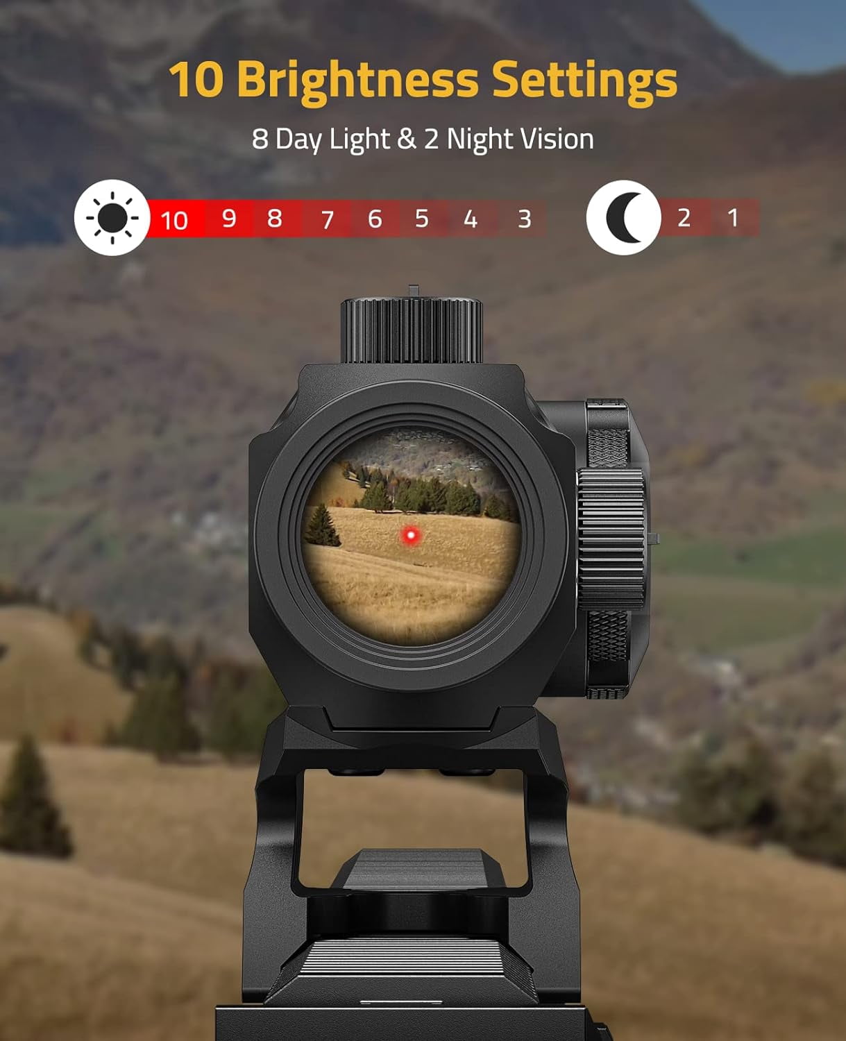 Scope,1x20mm 2 MOA Motion Awake Red Dot with 10 Brightness Settings, IPX7 Waterproof