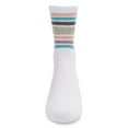 thumbnail image 2 of MeMoi Metallic Sport Stripe Cotton Blend Crew Sock - Girls - Female, 12, White, 2 of 2