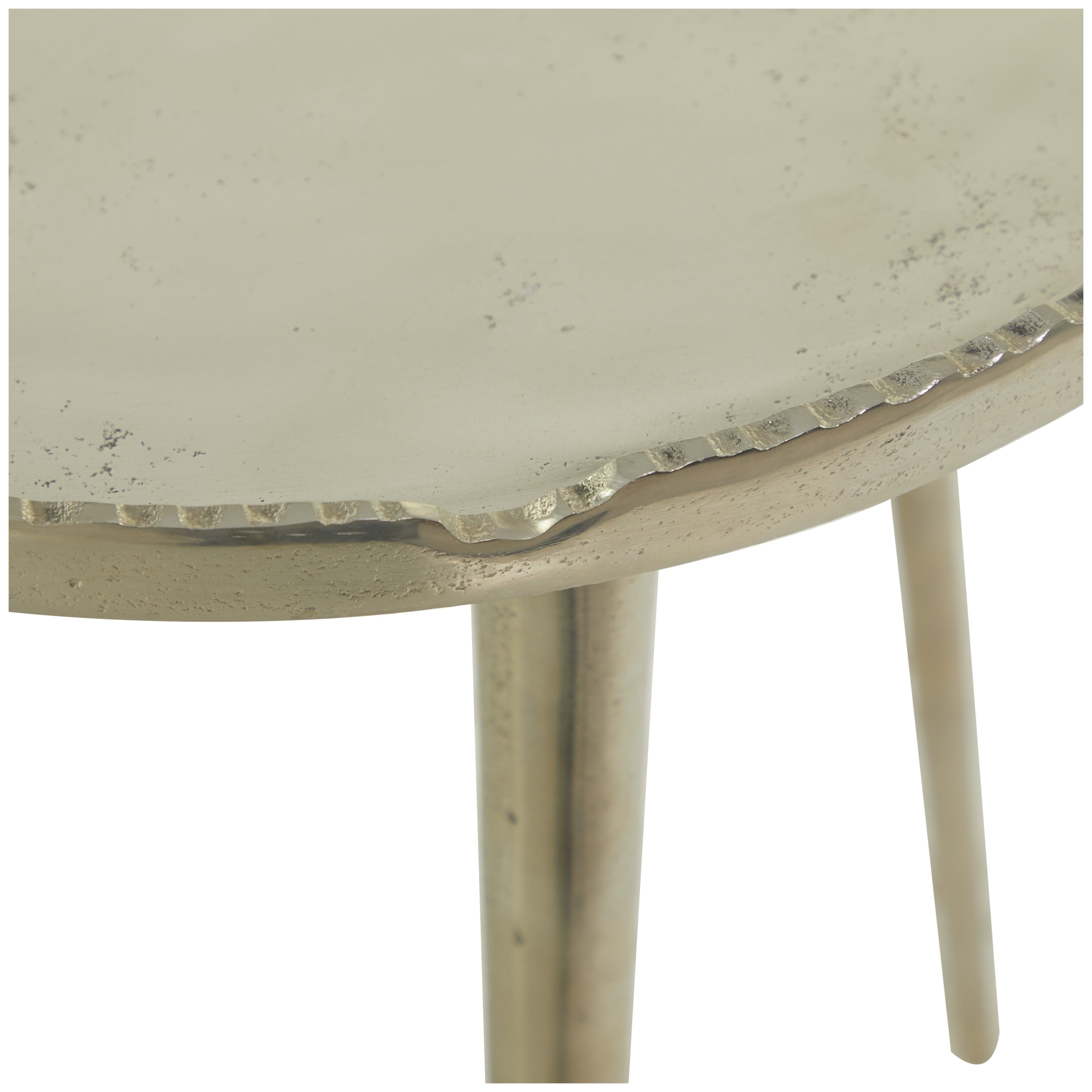 DecMode 15" x 21" Silver Aluminum Accent Table with Tray Top, 1-Piece